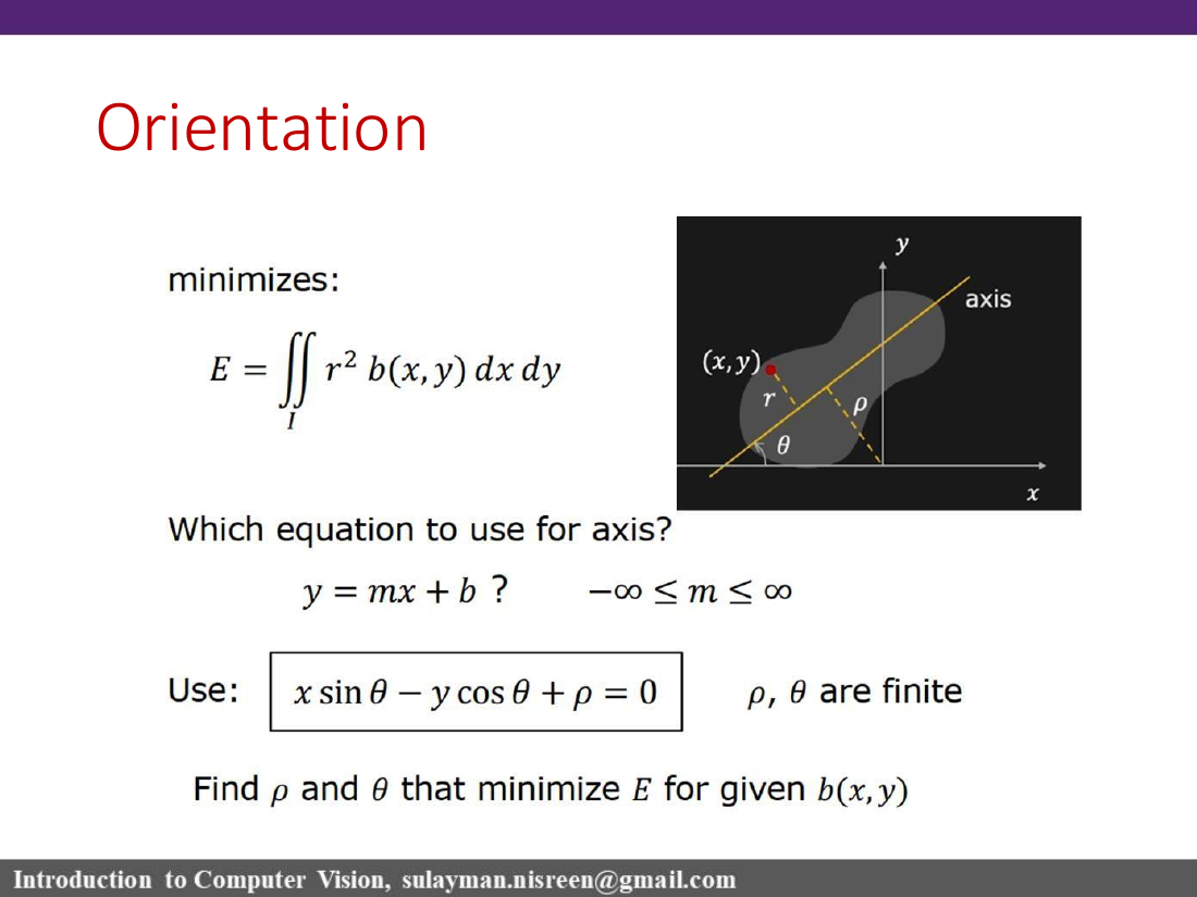 Orientation line equation slide